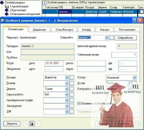 Б1268, Рис. 7.67 - Реєстрація особових рахунків співробітників