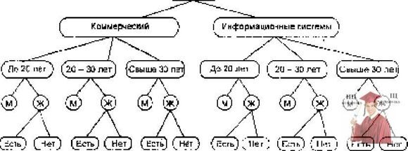 Б1271, Рис. 2 - Приклад ієрархічної системи класифікації для інформаційного об'єкта Факультет