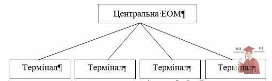 Рис. 4.1 Схема централізованої обробки даних