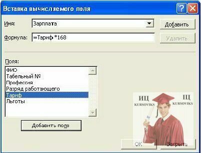 Б1285, Рис. 2 - Вікно настройки обчислюваного поля зведеної таблиці